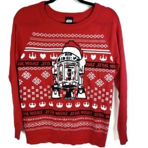 Starwars r2d2 Christmas sweater Red White Holiday
